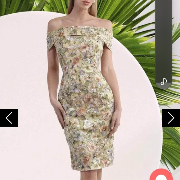 Janique 6044 floral knee-length dress - Picture 1 of 6